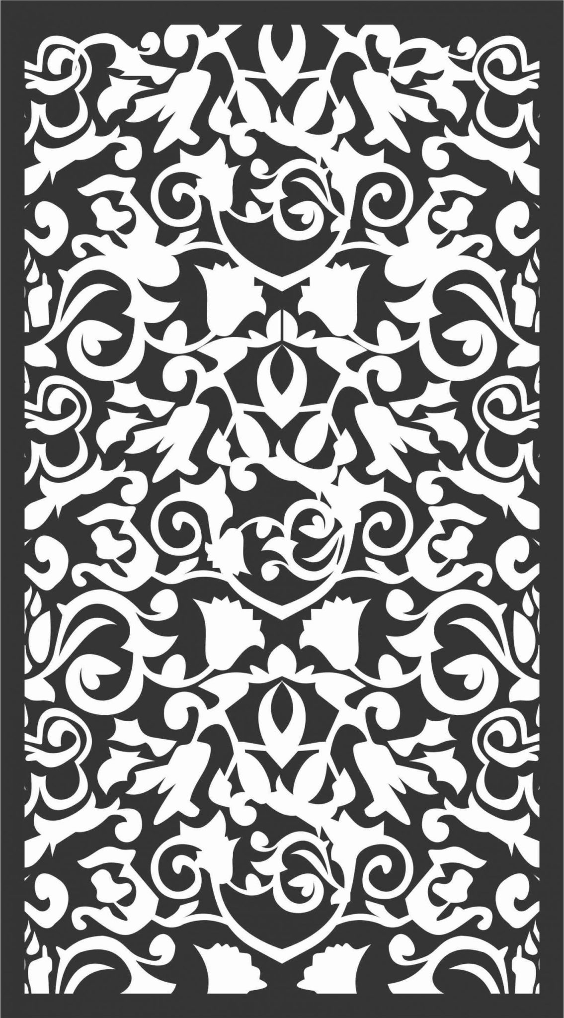 Floral Screen Patterns Design 25 Free DXF File