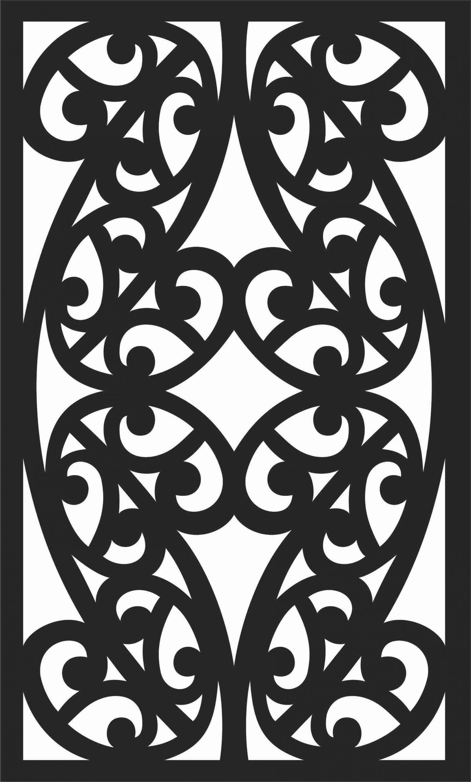 Floral Screen Patterns Design 28 Free DXF File