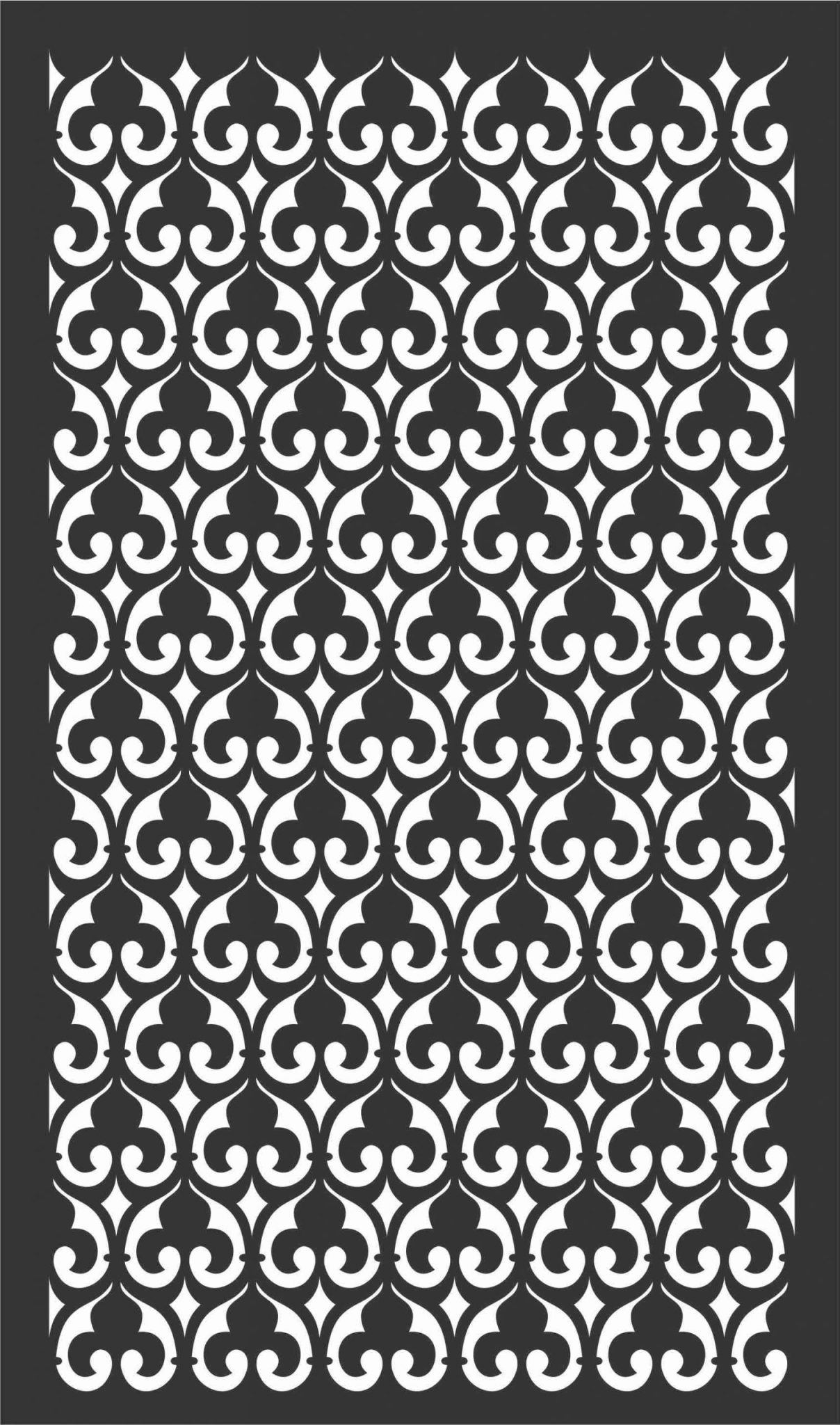 Floral Screen Patterns Design 33 Free DXF File