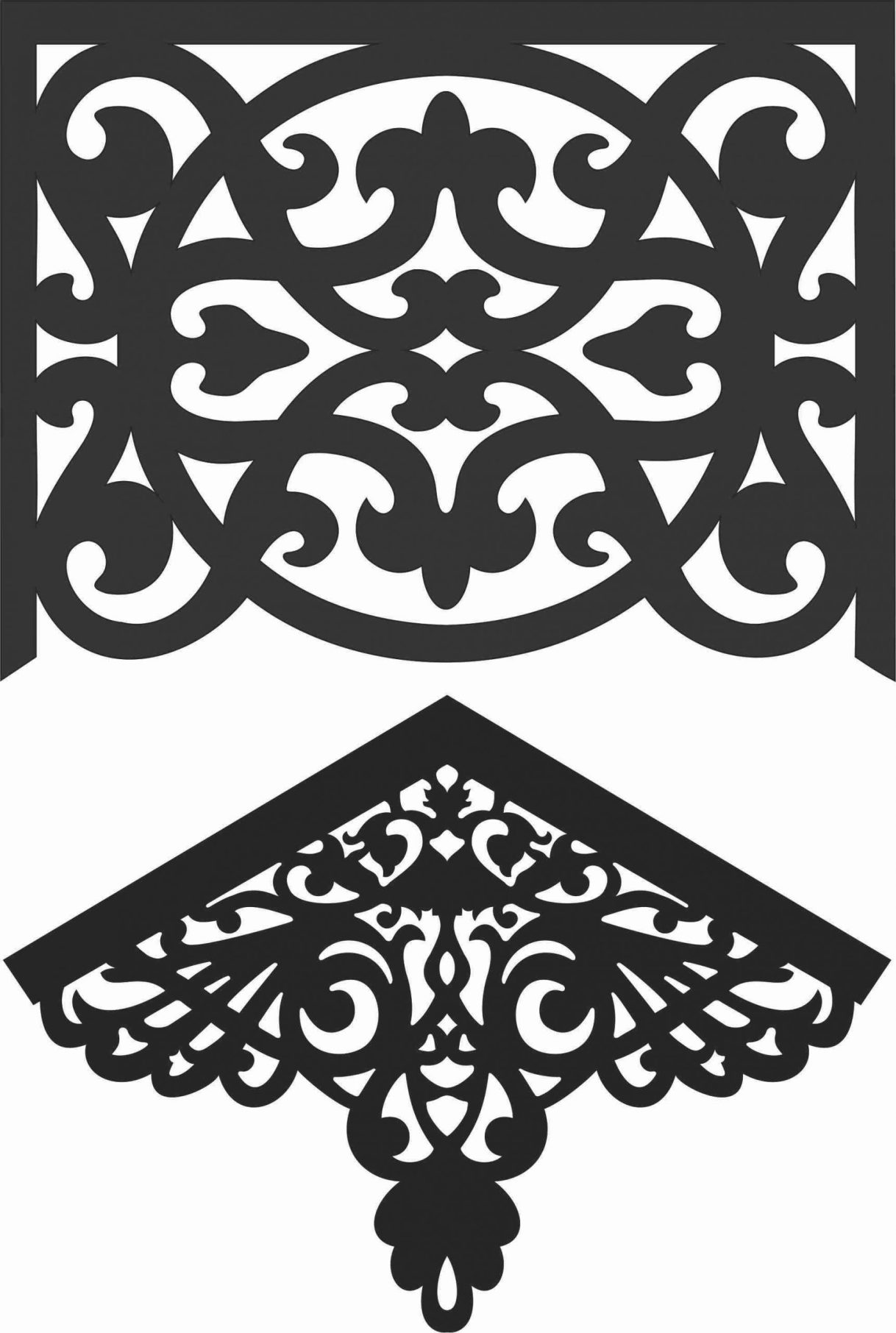 Floral Screen Patterns Design 40 Free DXF File