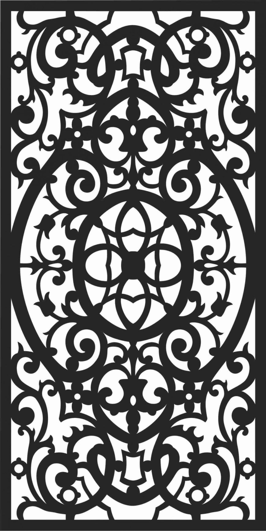 Floral Screen Patterns Design 41 Free DXF File