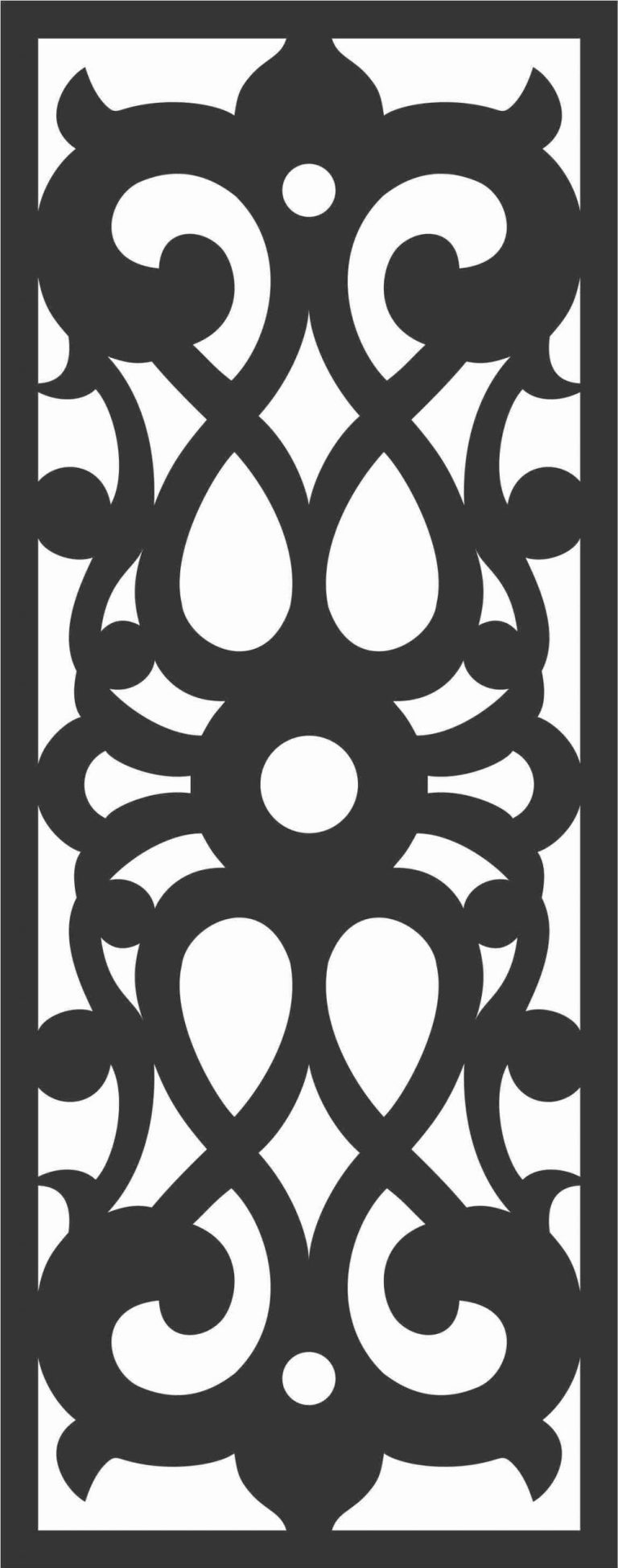 Floral Screen Patterns Design 44 Free DXF File