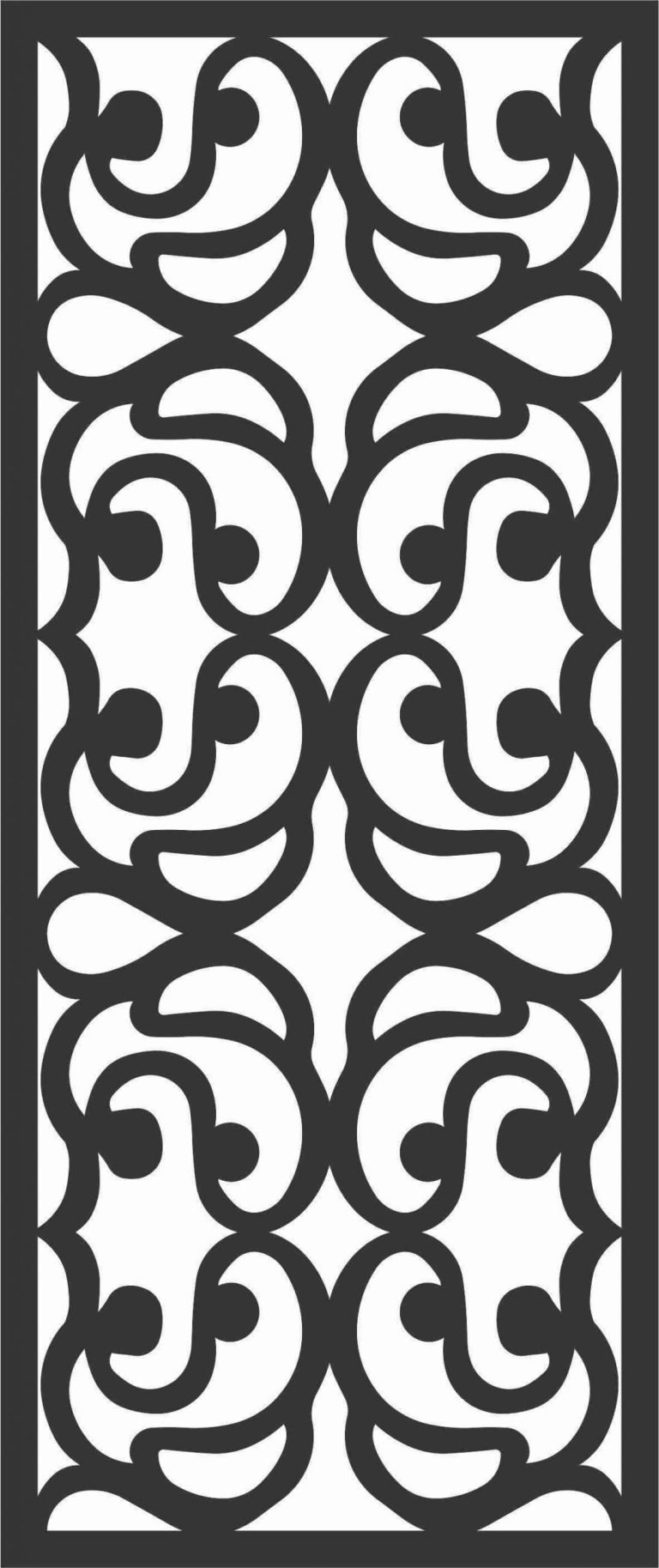 Floral Screen Patterns Design 51 Free DXF File