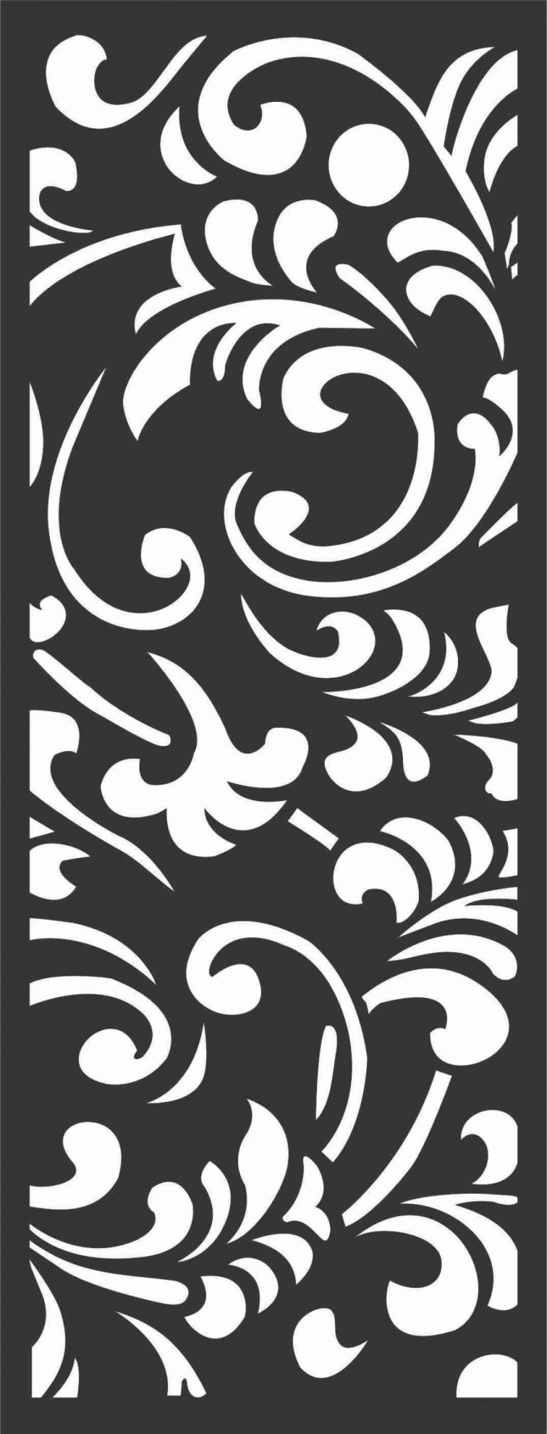 Floral Screen Patterns Design 53 Free DXF File