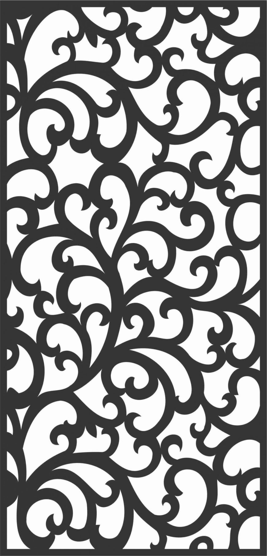 Floral Screen Patterns Design 55 Free DXF File