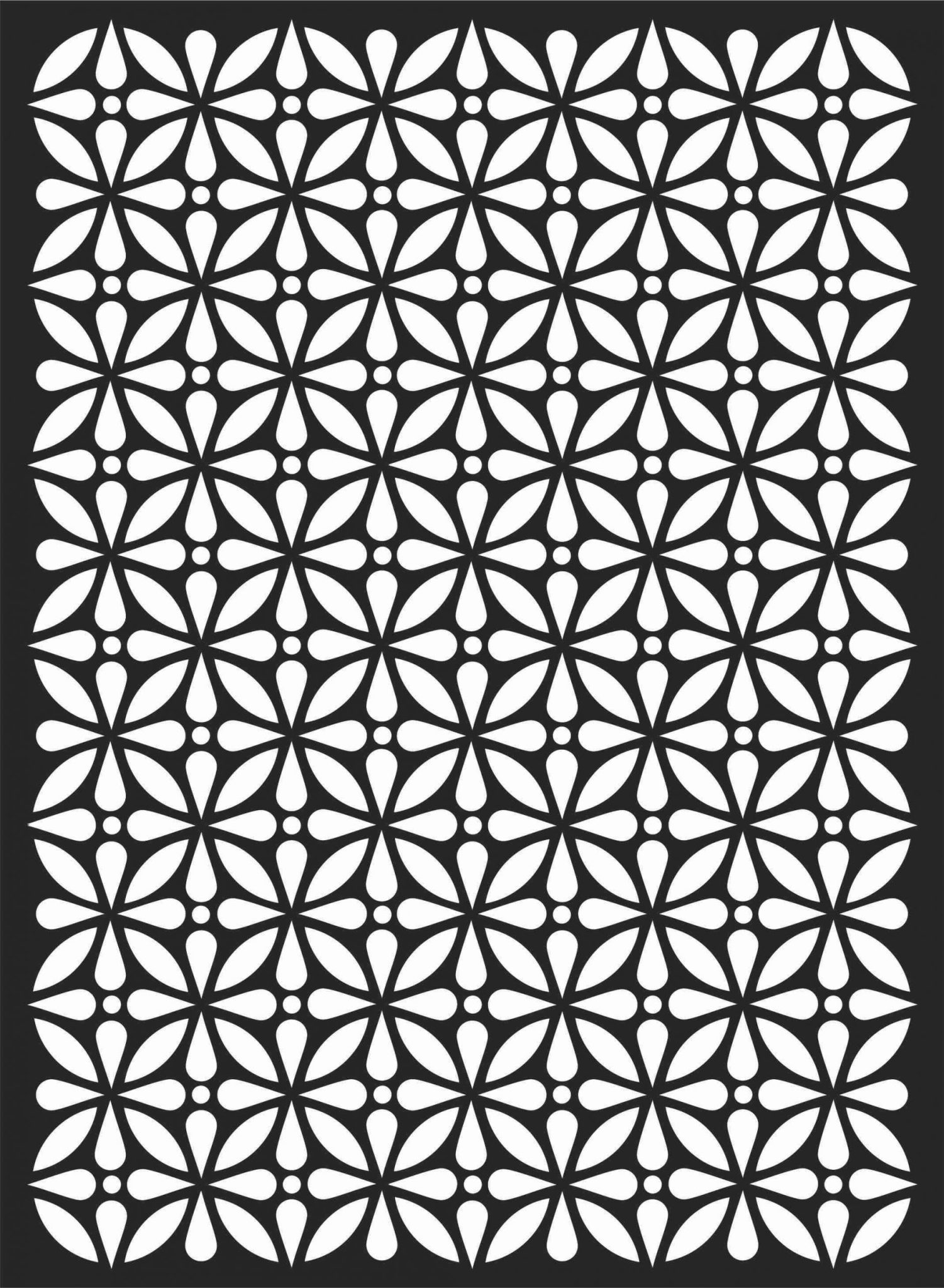 Floral Screen Patterns Design 62 Free DXF File