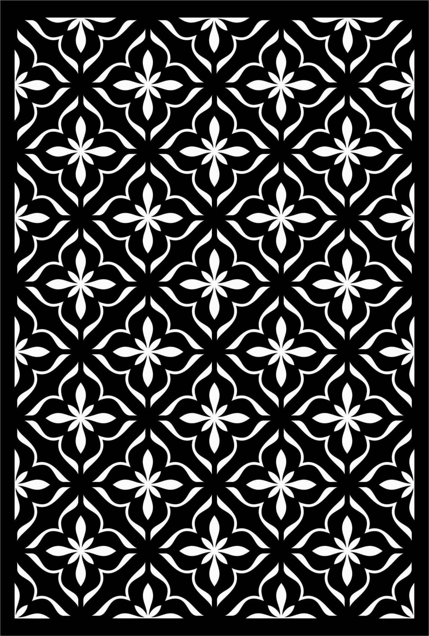 Floral Screen Patterns Design 65 Free DXF File