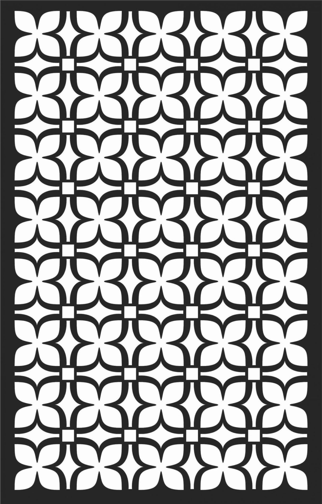 Floral Screen Patterns Design 67 Free DXF File