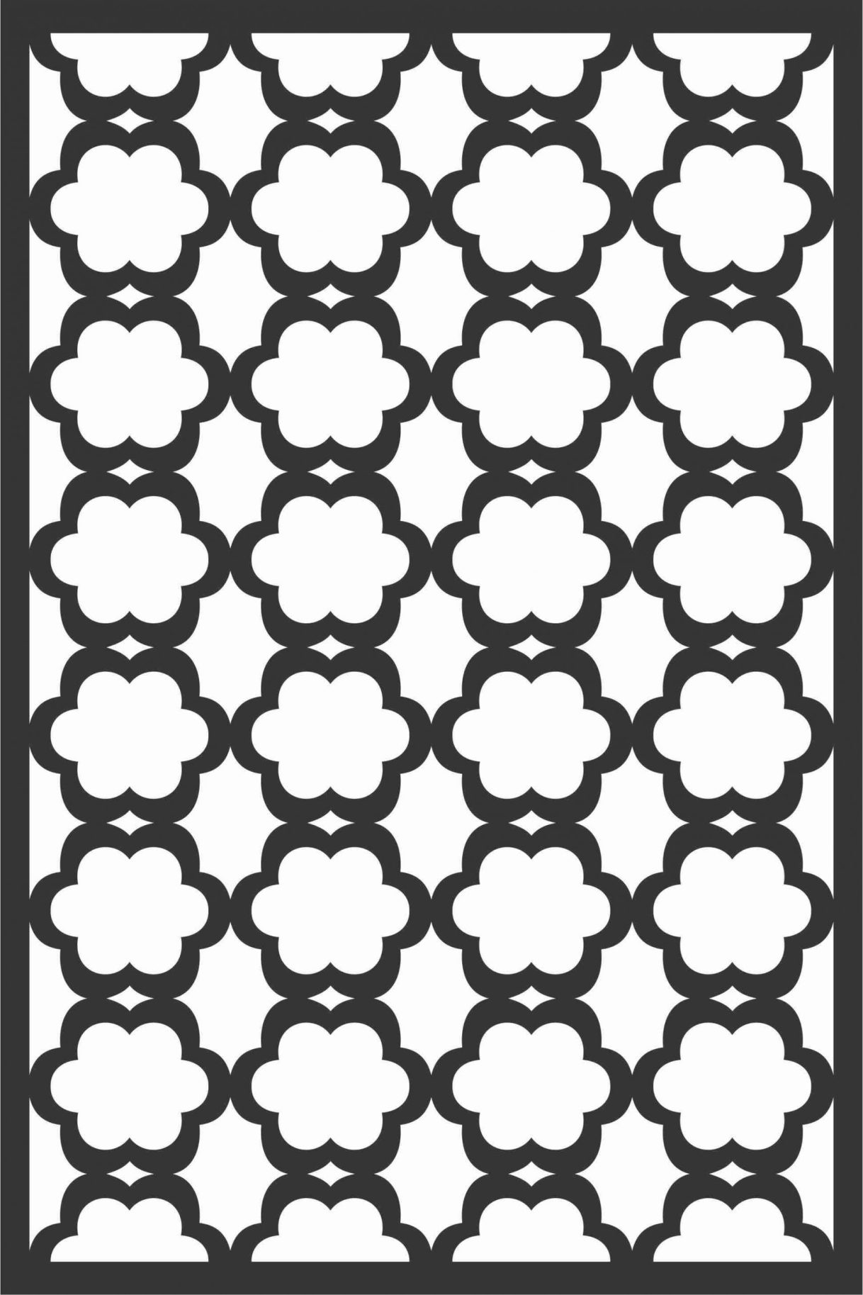 Floral Screen Patterns Design 71 Free DXF File
