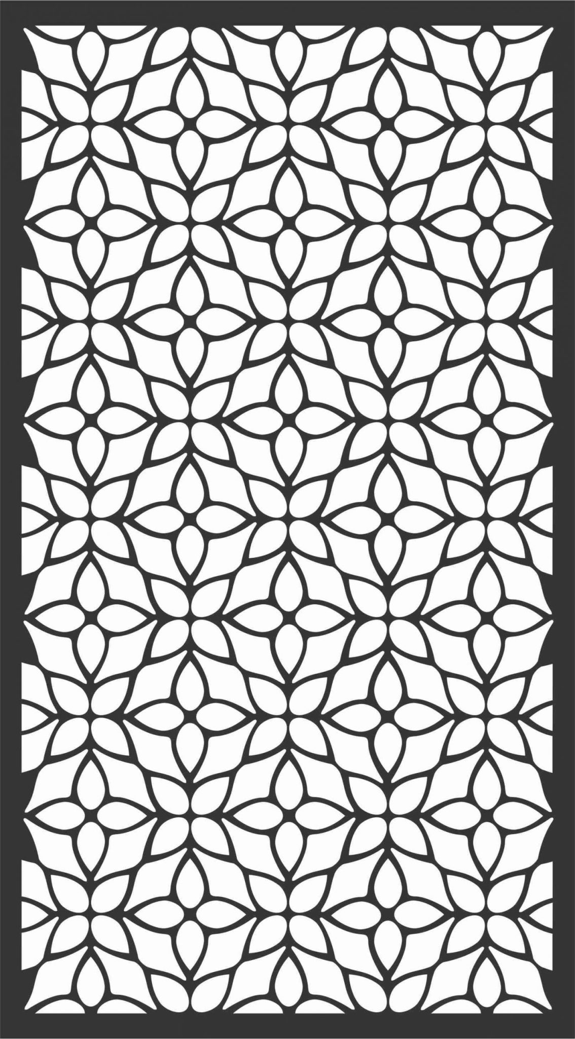 Floral Screen Patterns Design 73 Free DXF File