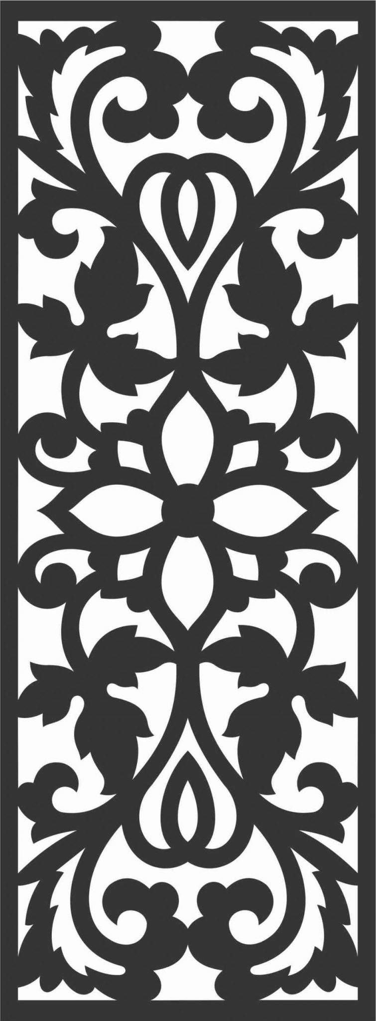 Floral Screen Patterns Design 77 Free DXF File