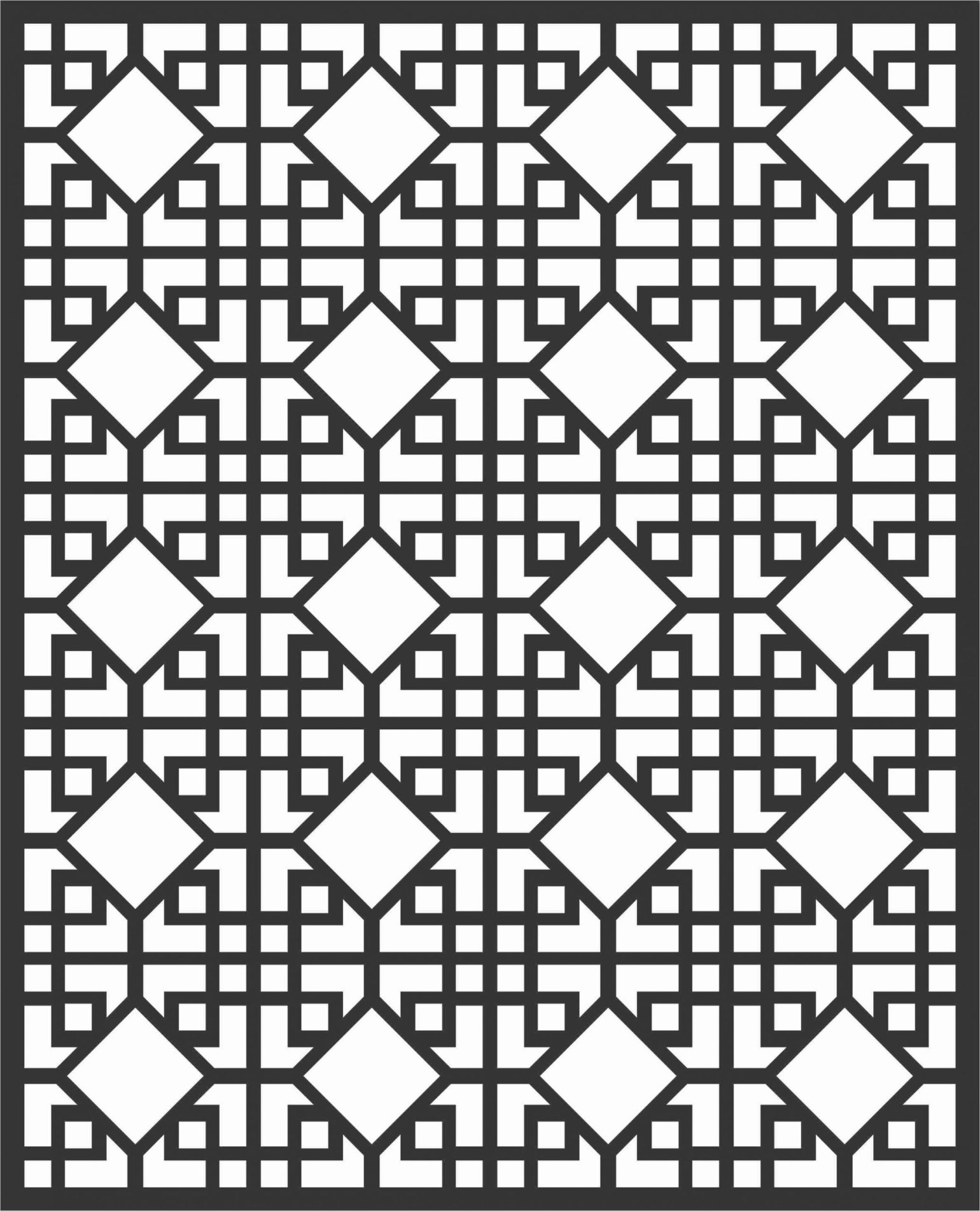 Floral Screen Patterns Design 78 Free DXF File