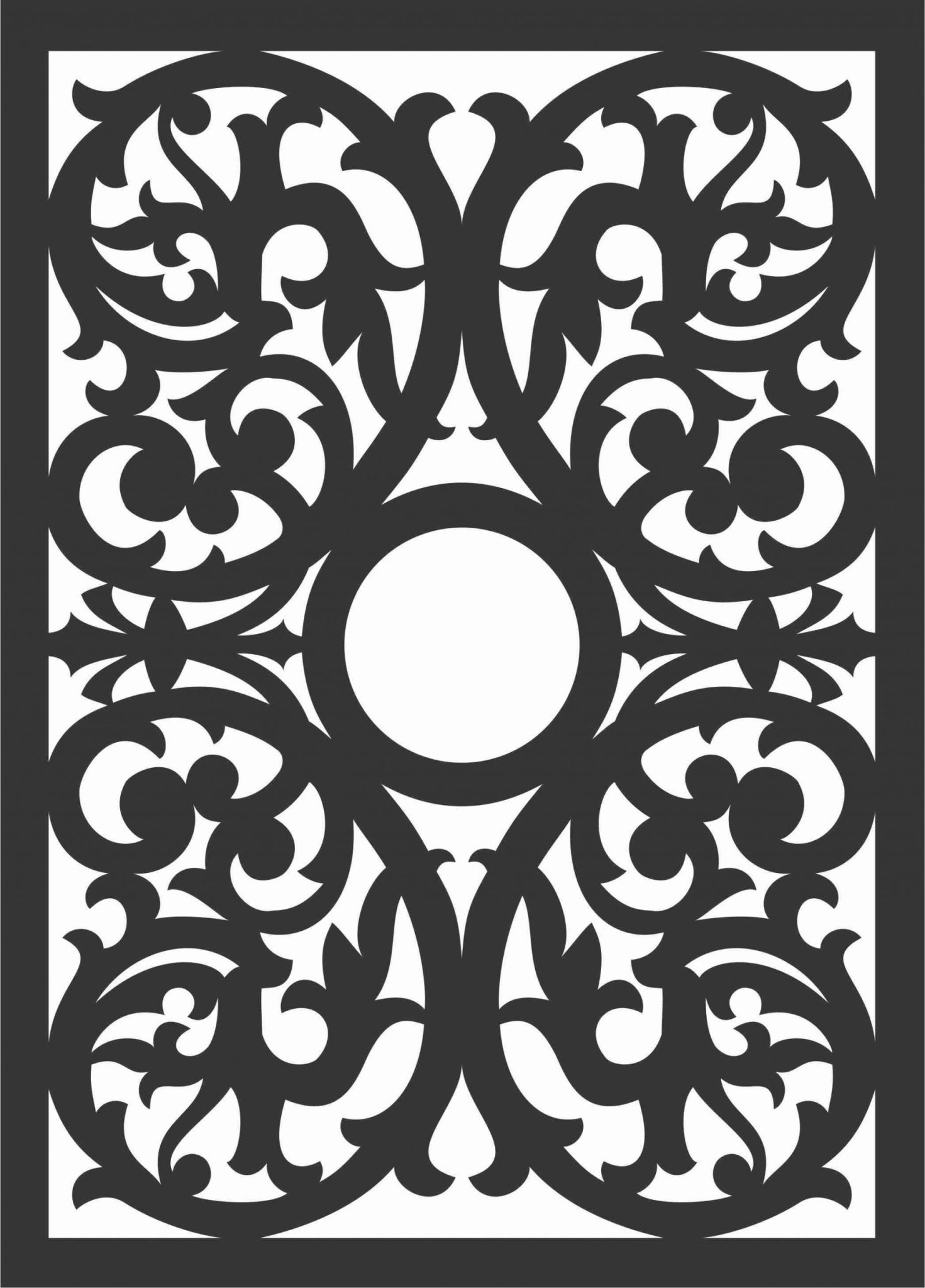 Floral Screen Patterns Design 90 Free DXF File
