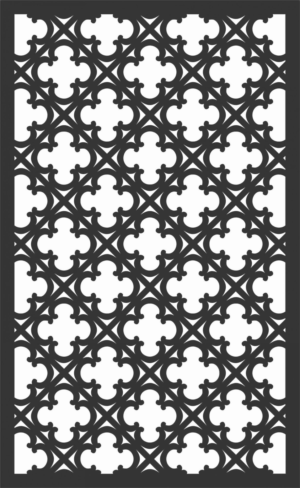 Floral Screen Patterns Design 94 Free DXF File