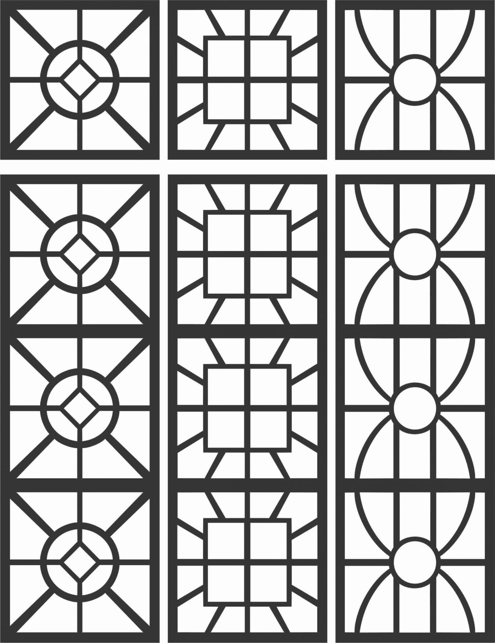 Floral Screen Patterns Design 95 Free DXF File