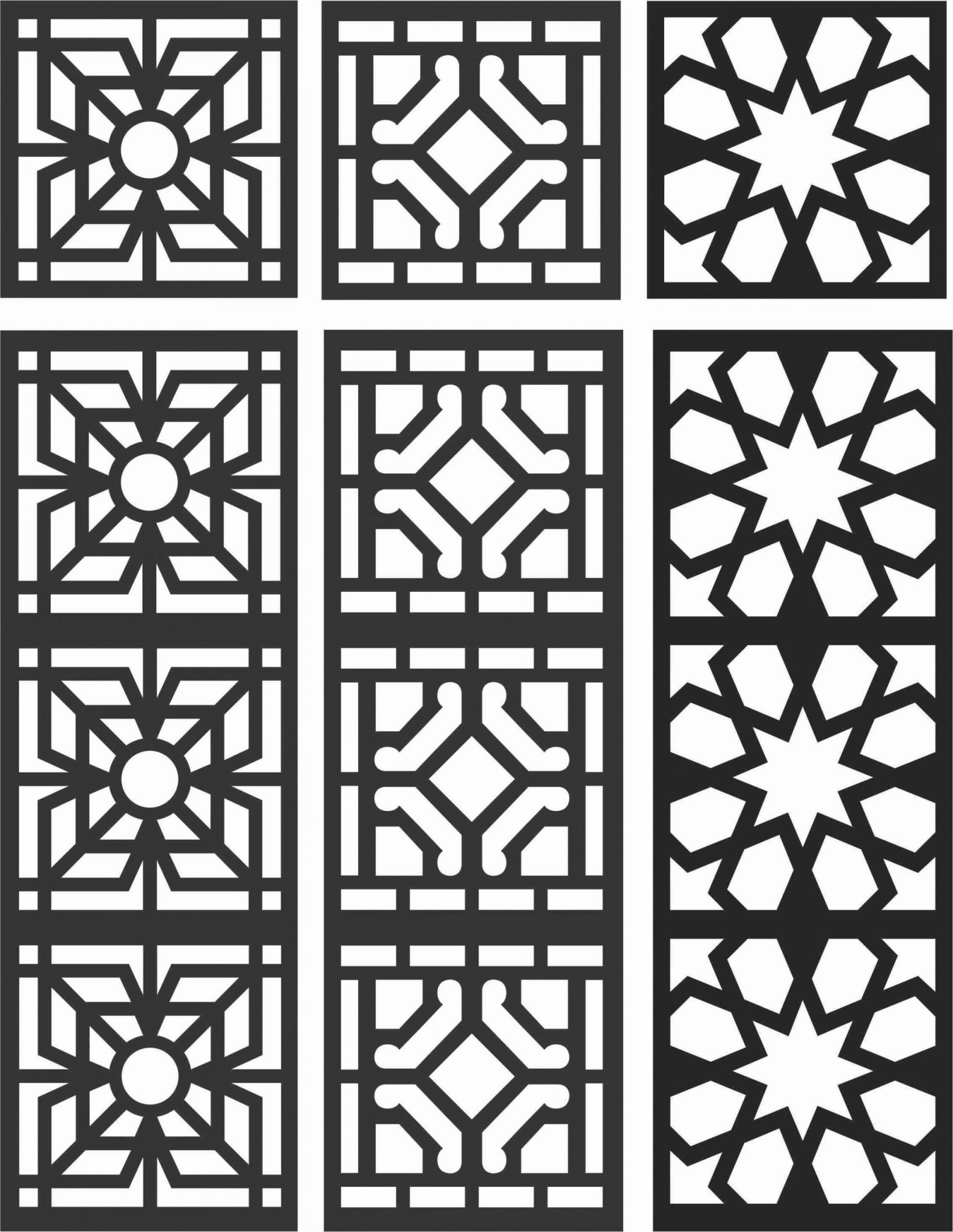 Floral Screen Patterns Design 99 Free DXF File