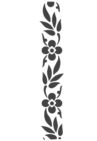 Flower Carving Stencil Silhouette Wall Art Free DXF File