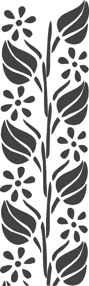 Flower Carving Stencil Silhouette Wall Art Pattern Free DXF File