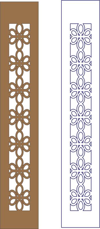 Flower Decorative Frame Pattern Free DXF File