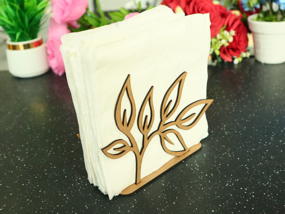 Flower Decorative Napkin Holder Laser Cutting Free DXF File