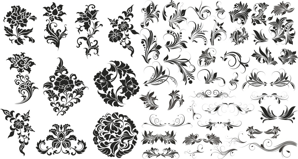 Flower Floral Set For Laser Cut Free Vector File