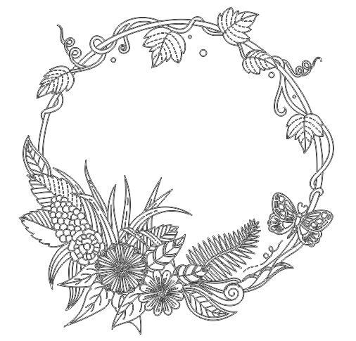 Flower Frame Free DXF File