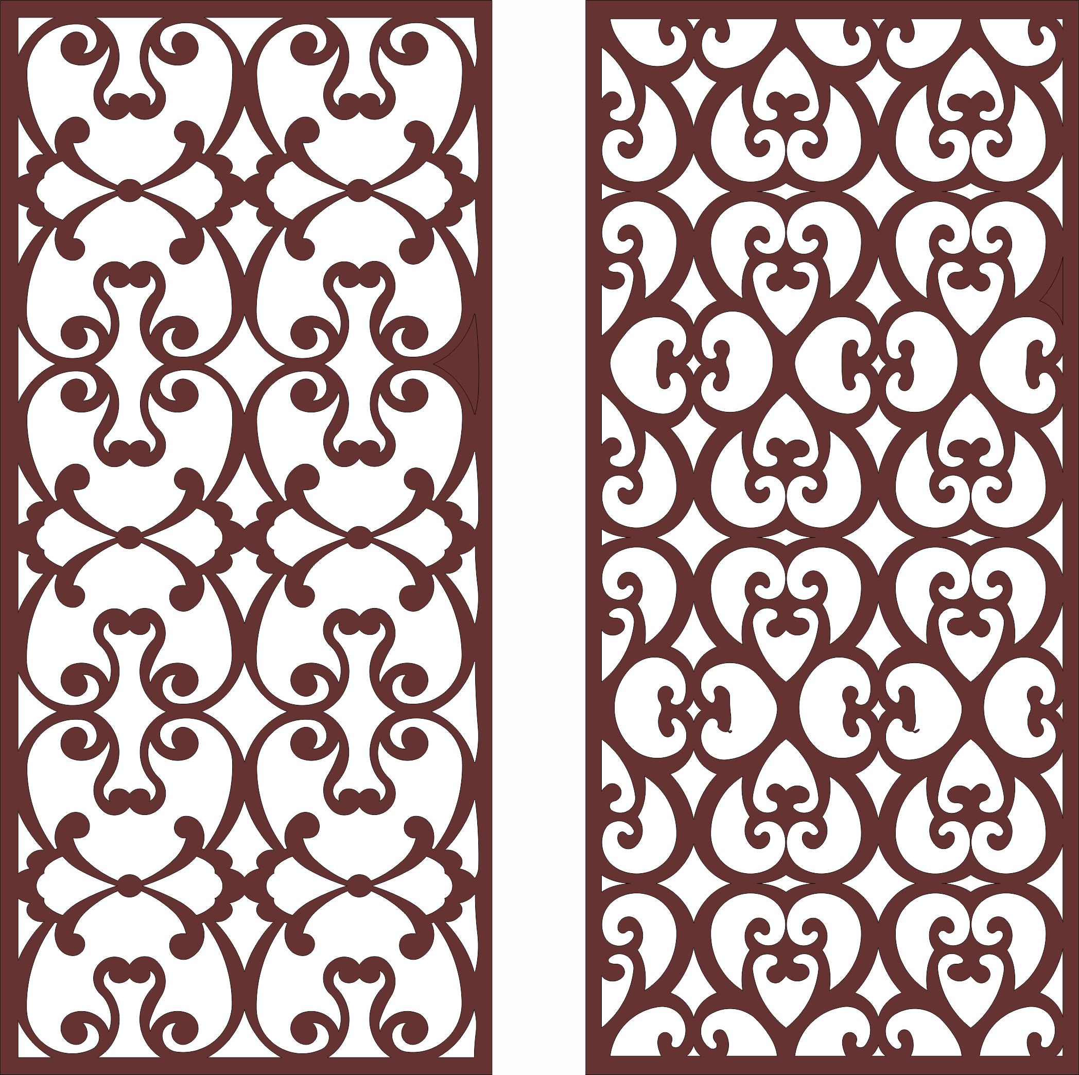 Flower Screen Patterns Set For Laser Cut Free Vector File