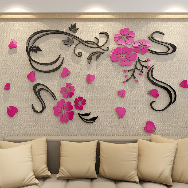 Flower Vine Acrylic Wall Decor For Laser Cutting Free Vector File