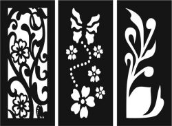 Flowers And Plants Decorated Baffles For Laser Cut Cnc Free Vector File