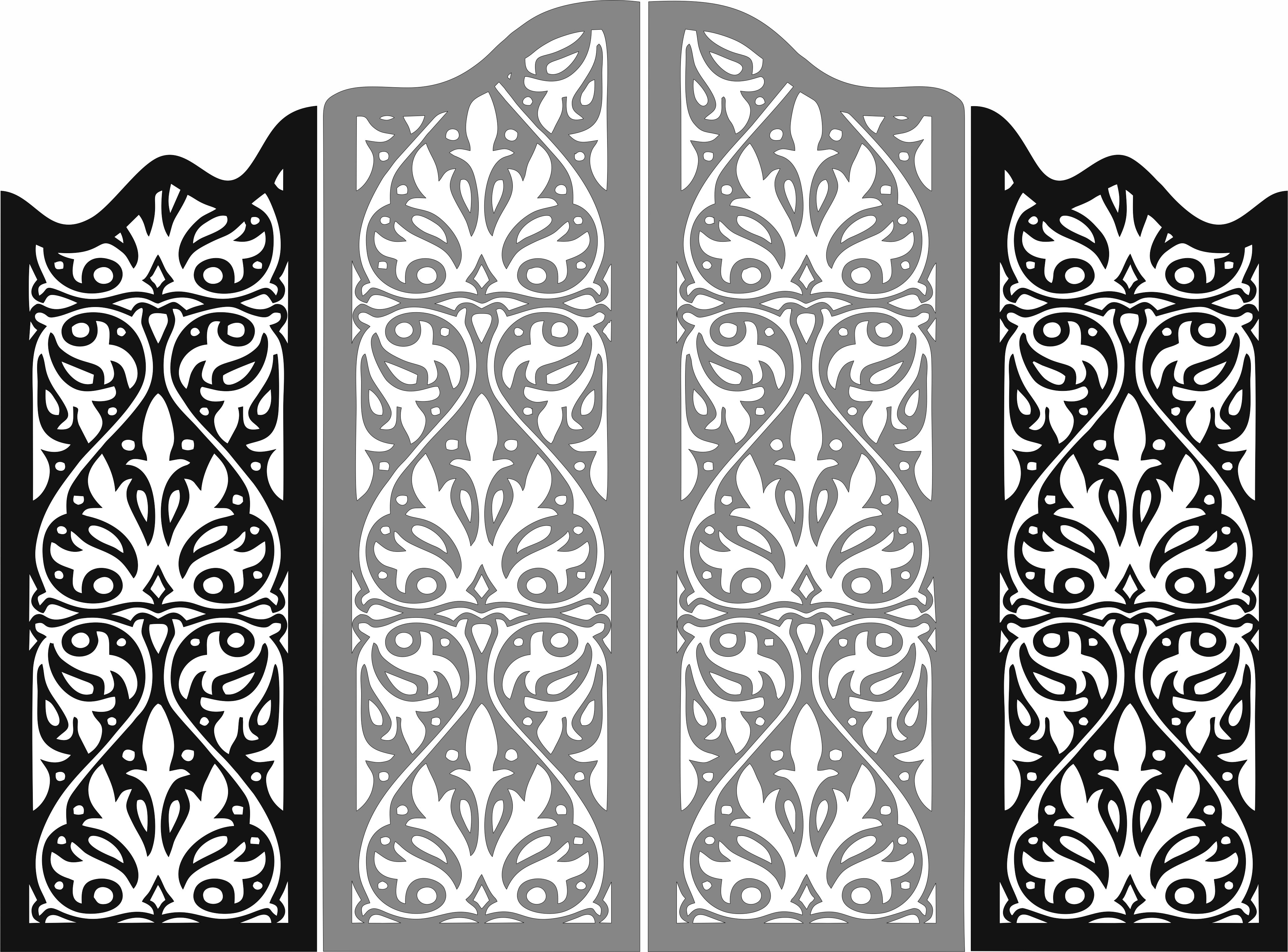 Folding Wooden Screen For Laser Cut Free Vector File