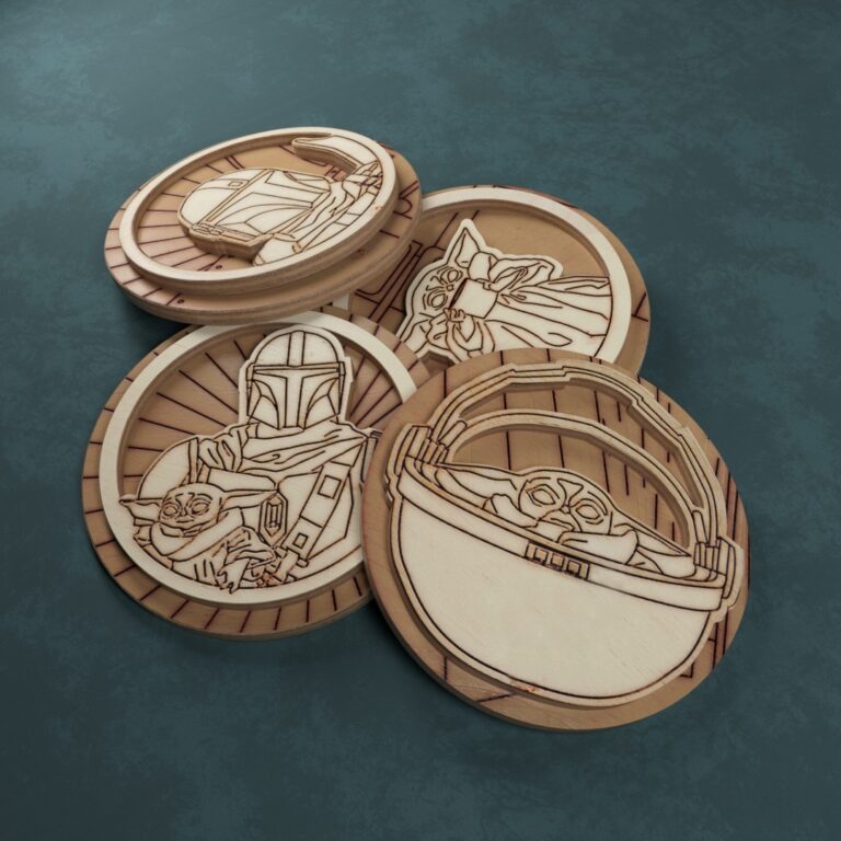 4pc. Laser Cut Star Wars Coasters