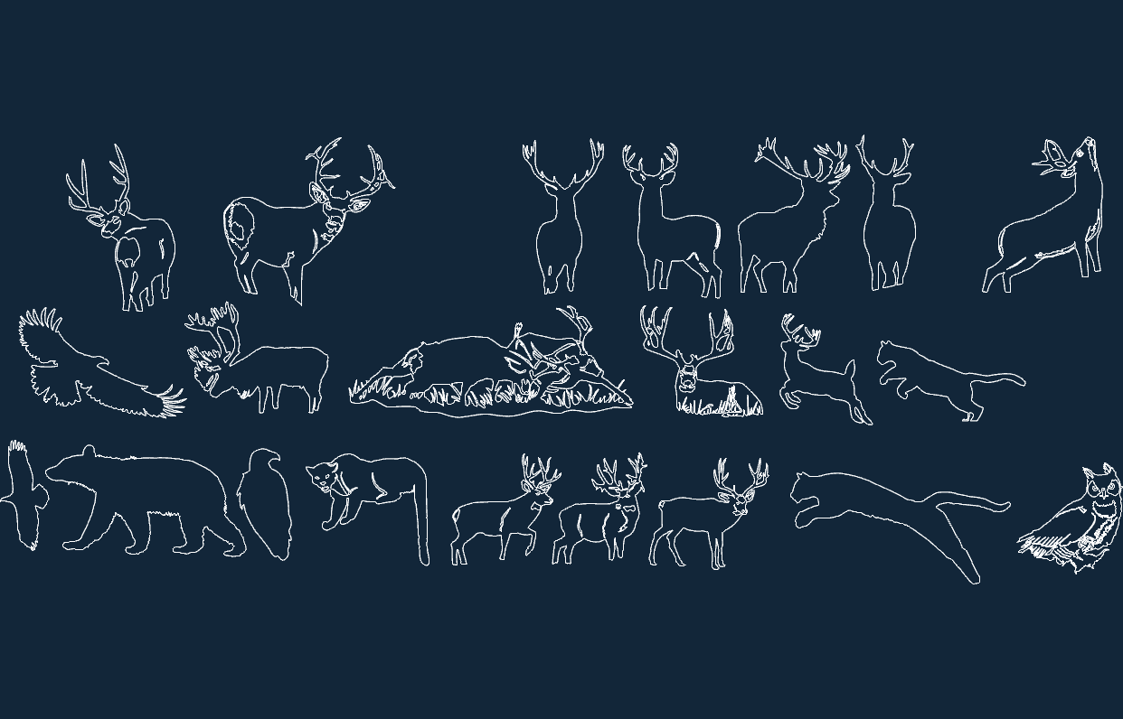 Forest Images Art Disk animals.dxf Free DXF File