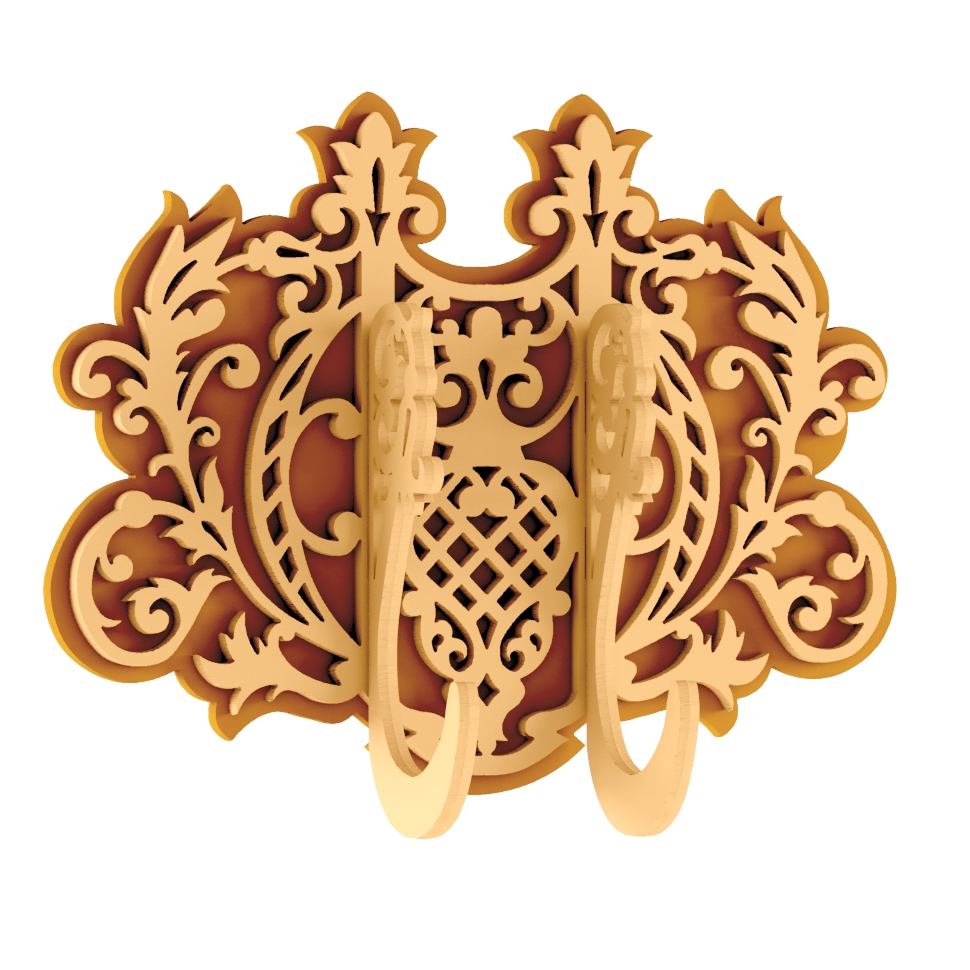 Furniture Decorative Wall Hooks For Coat And Craft For Laser Cut Free DXF File