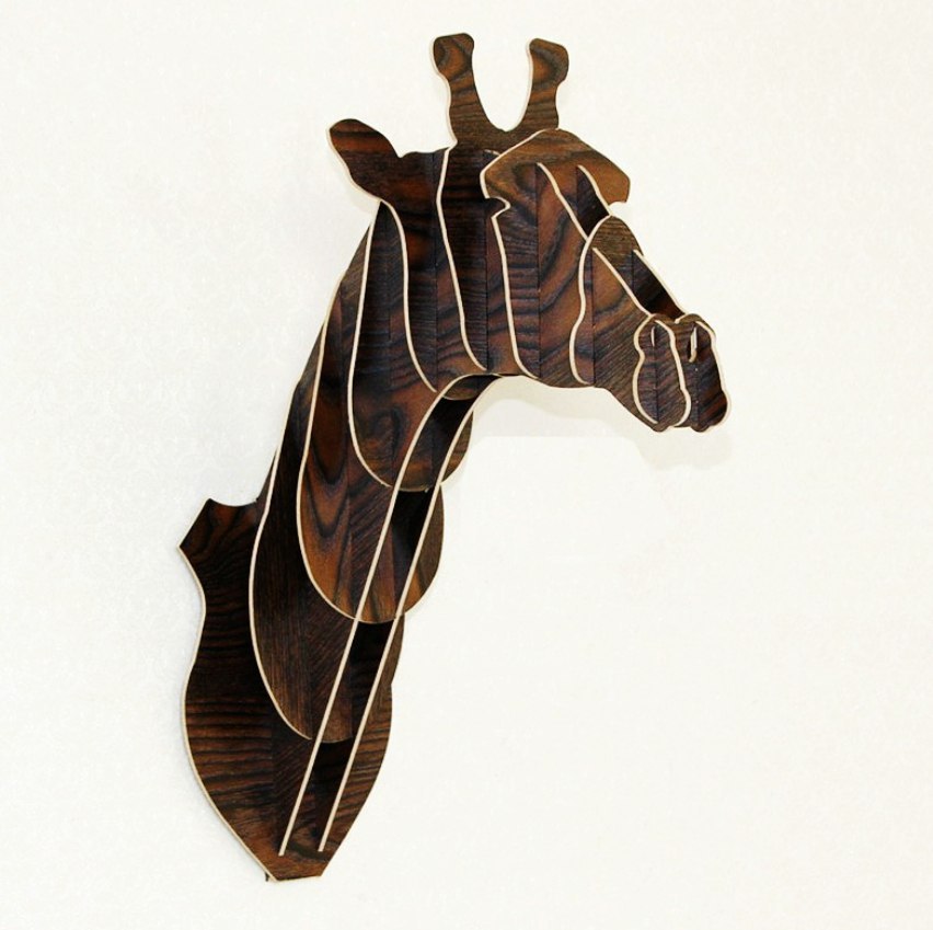 Giraffe Head Wall Mount Laser Cut Free Vector File