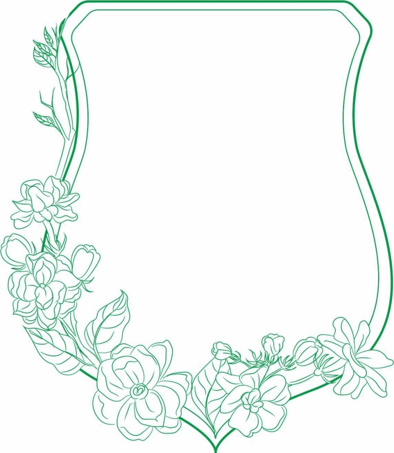 Gorgeous Frame With Flowers Layout For Laser Cutting Free Vector File