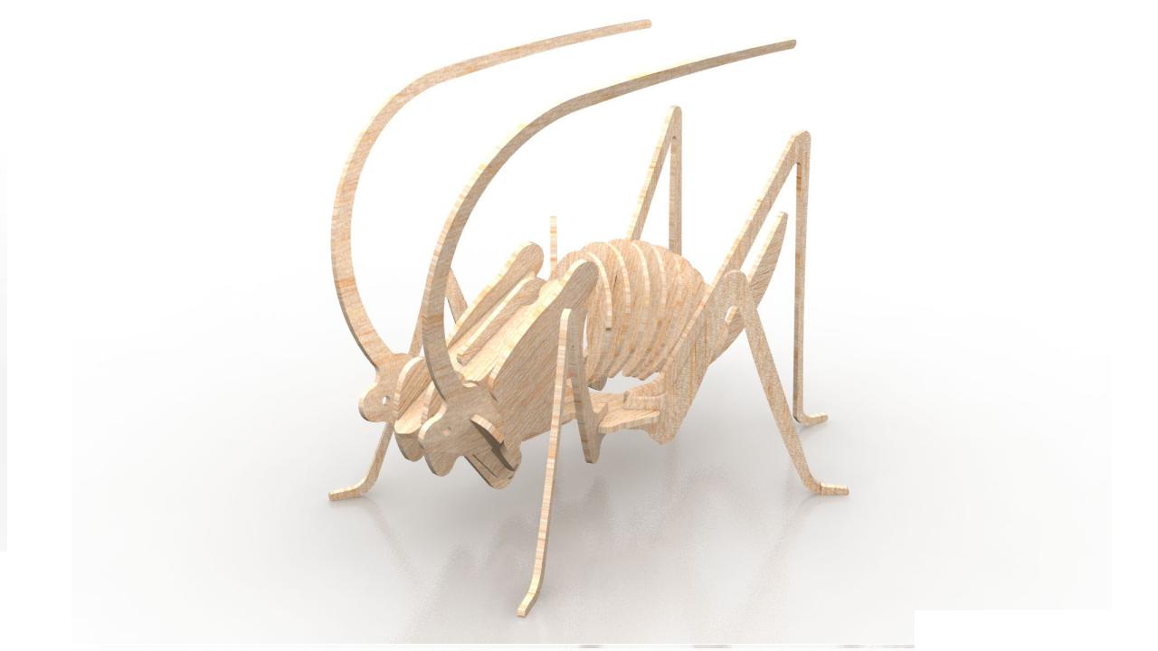 Grasshopper Puzzle 6mm Free DXF File
