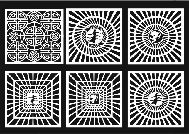 Grill Design Pattern Decoration Screen Seamless Designs Set For Laser Cut Free Vector File