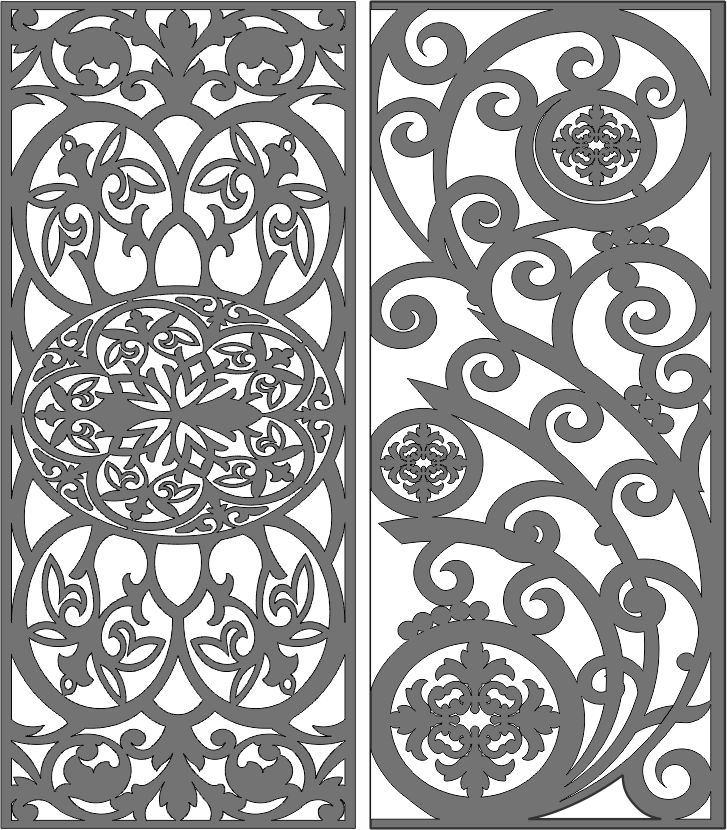 Grill Panel For Room Divider Set For Laser Cut Free Vector File