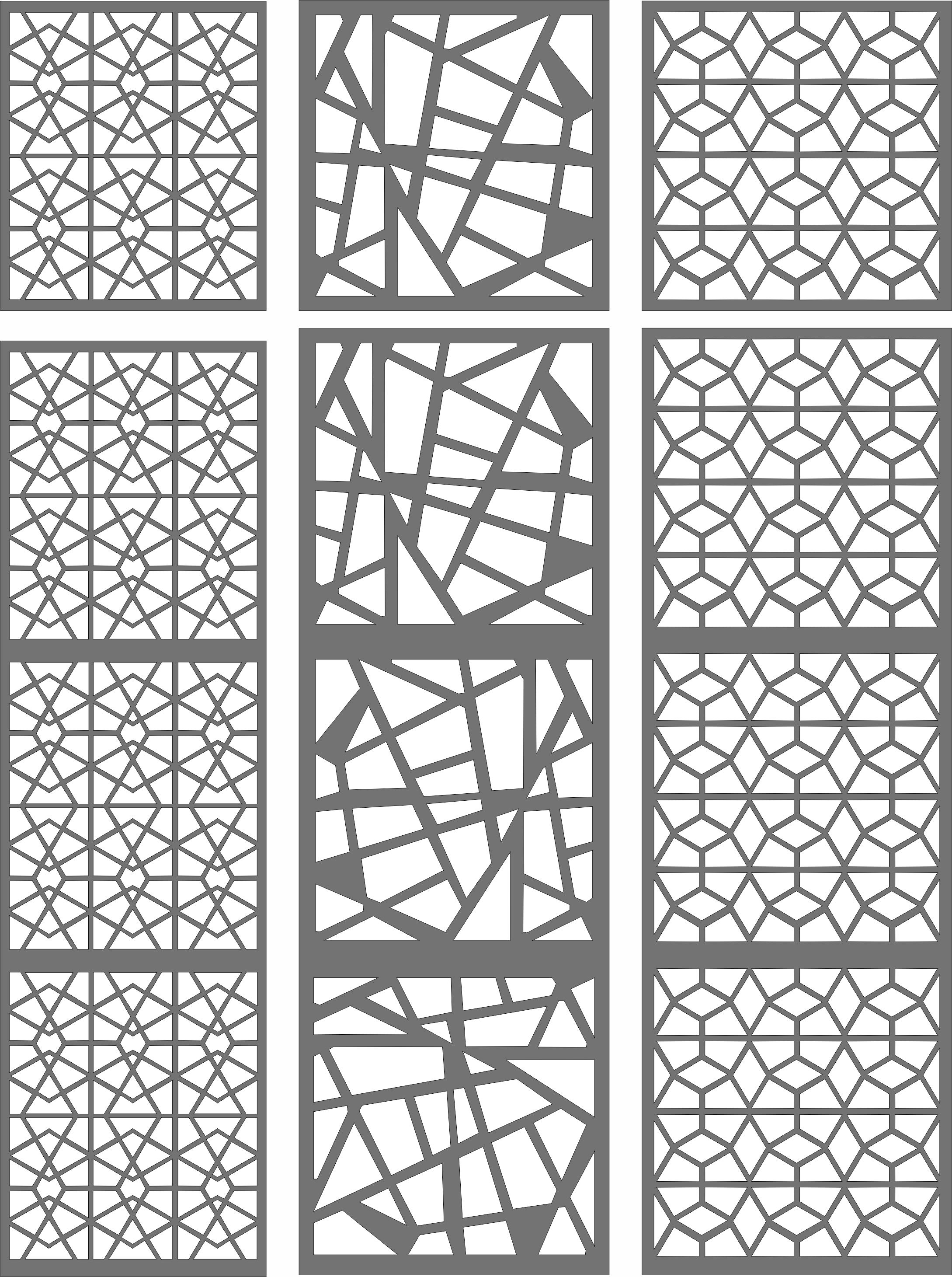 Grill Seamless Patterns Set For Laser Cutting Free DXF File