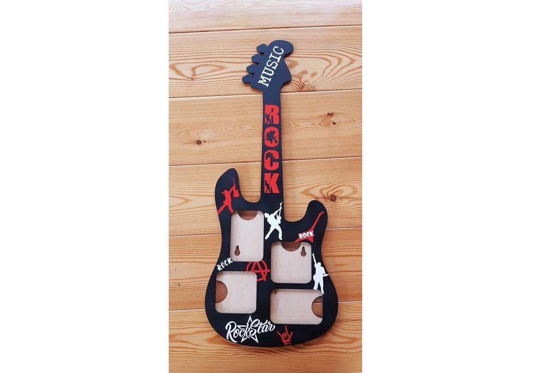 Guitar Picture Frame Photos Rock For Laser Cutting Free Vector File