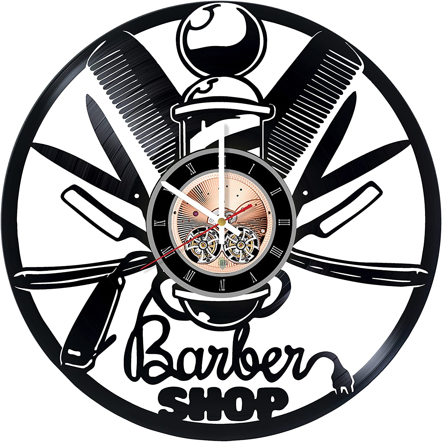 Hair Salon Wall Decor Vinyl Record Wall Clock For Laser Cut Free Vector File