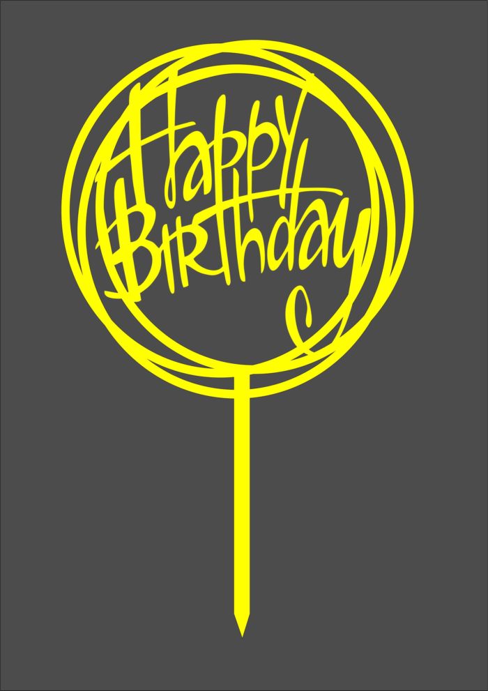 Happy Birthday Decorative Topper Design Free Vector File