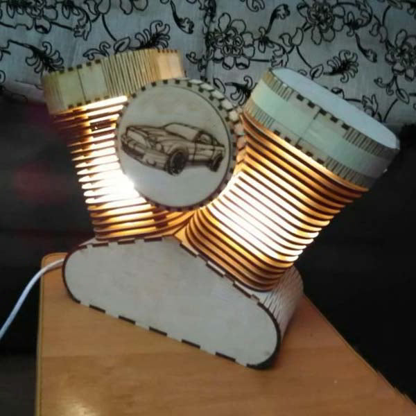 Harley Davidson 3d Wooden Puzzle Lamp Laser Cut Night Light Table Lamp Free Vector File