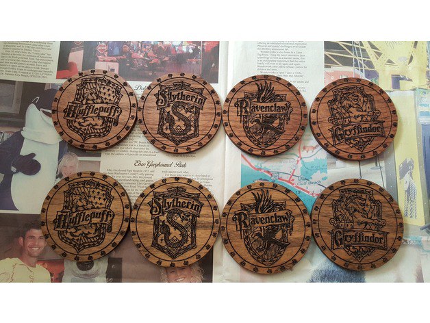 Harry Potter Coasters For Laser Cut Free Vector File