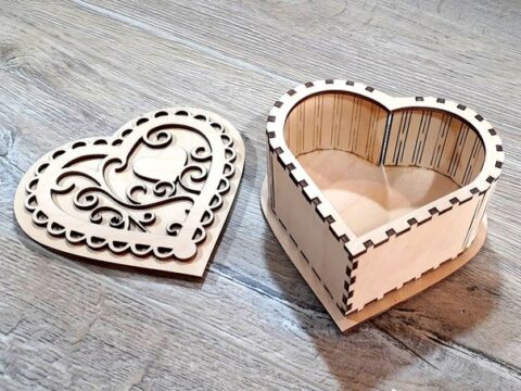 Heart Box With Lid Free Vector File