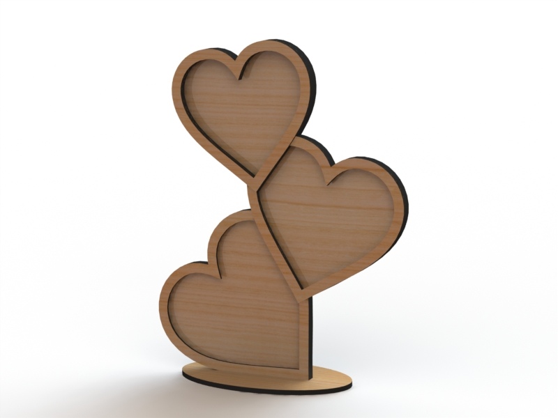 Heart Shape Frame Templ For Laser Cut Free Vector File