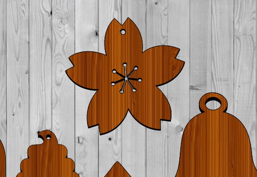 Hibiscus Flower Wood Christmas Ornament Laser Cut Free Vector File