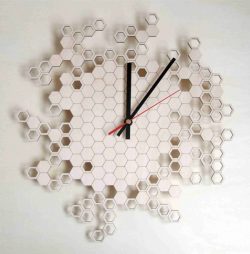 Honeycomb Wall Clock For Laser Cut Cnc Free Vector File