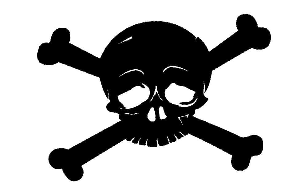 Horror Skull Cross Bones Free DXF File