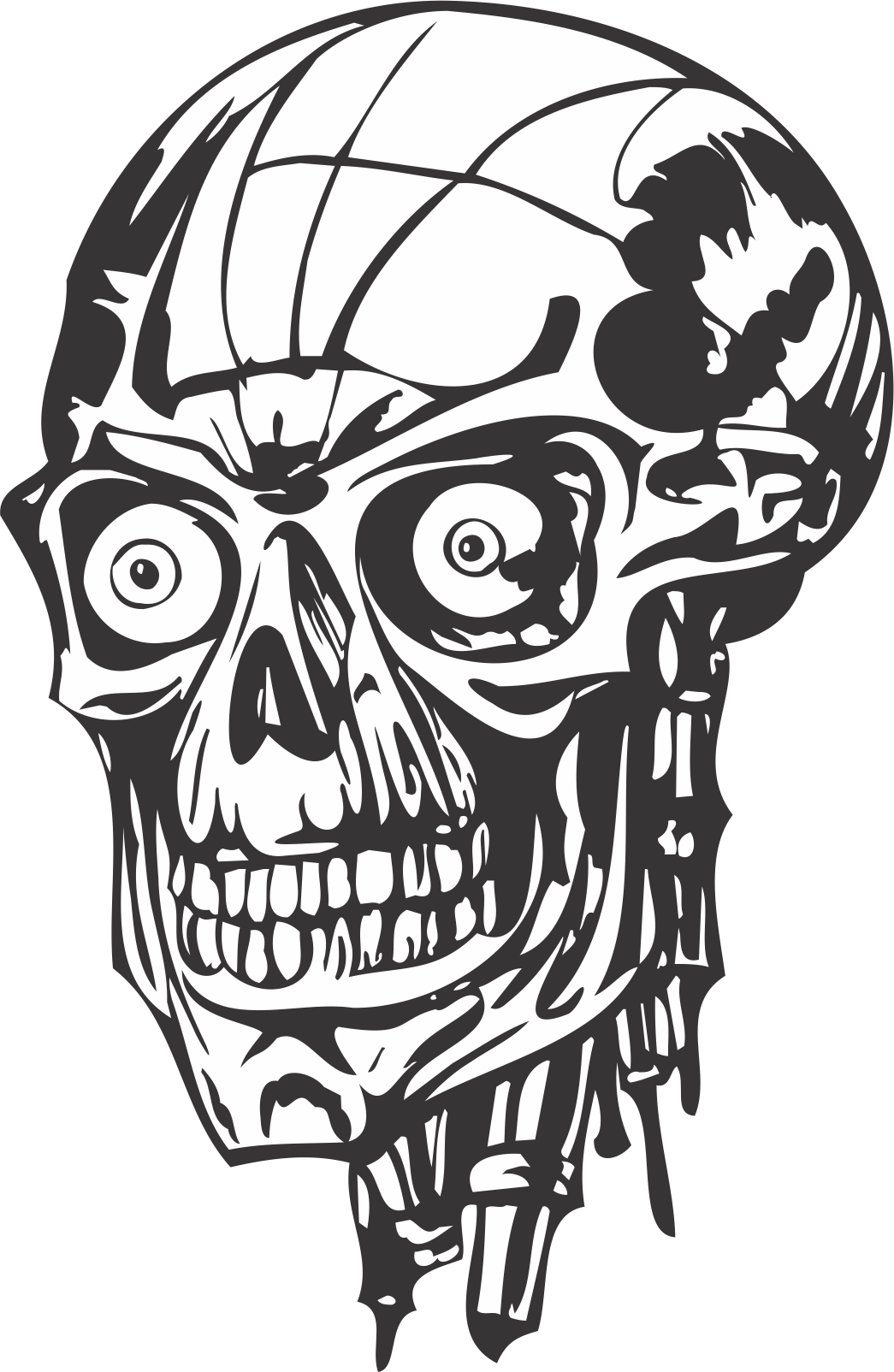 Horror Skull Free DXF File